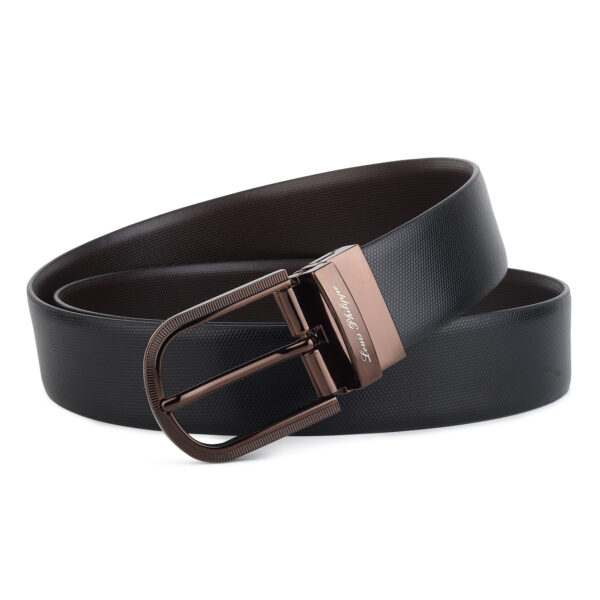 Louis Philippe Reversible Leather Belt for Men (Black/Brown)