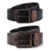 Louis Philippe Reversible Leather Belt for Men (Black/Brown)