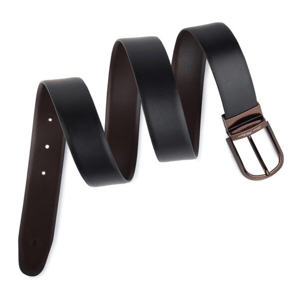Louis Philippe Reversible Leather Belt for Men (Black/Brown)